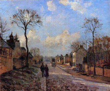 une route à louveciennes 1872 Camille Pissarro Peinture à l'huile